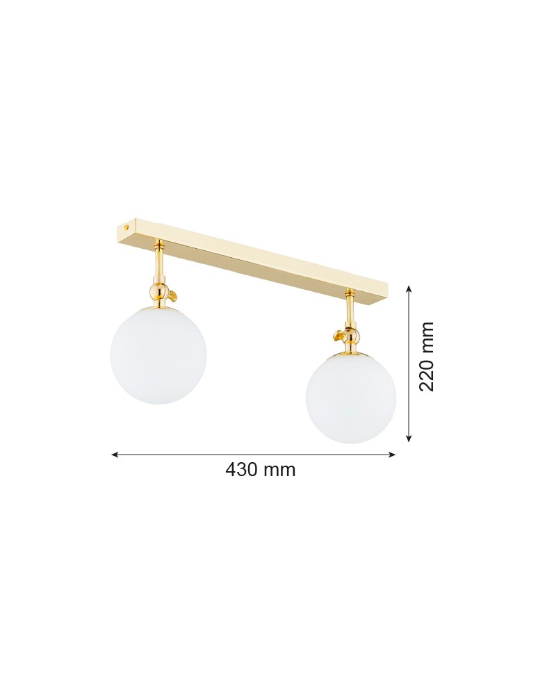 Lampy sufitowe łazienkowe - Argon LATINA kinkiet 2 pł. 2x7W (max) mosiądz IP44 opal mat 844 - product kolory-swiatla.pl 2
