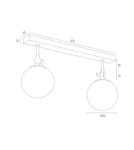 Lampy sufitowe łazienkowe - Argon LATINA kinkiet 2 pł. 2x7W (max) mosiądz IP44 opal mat 844 - product 3
