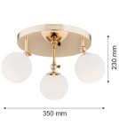 Argon LATINA plafon 3 pł. 3x7W (max) mosiądz IP44 opal mat 1435 Argon LATINA plafon 3 pł. 3x7W (max) mosiądz IP44 opal mat 1435