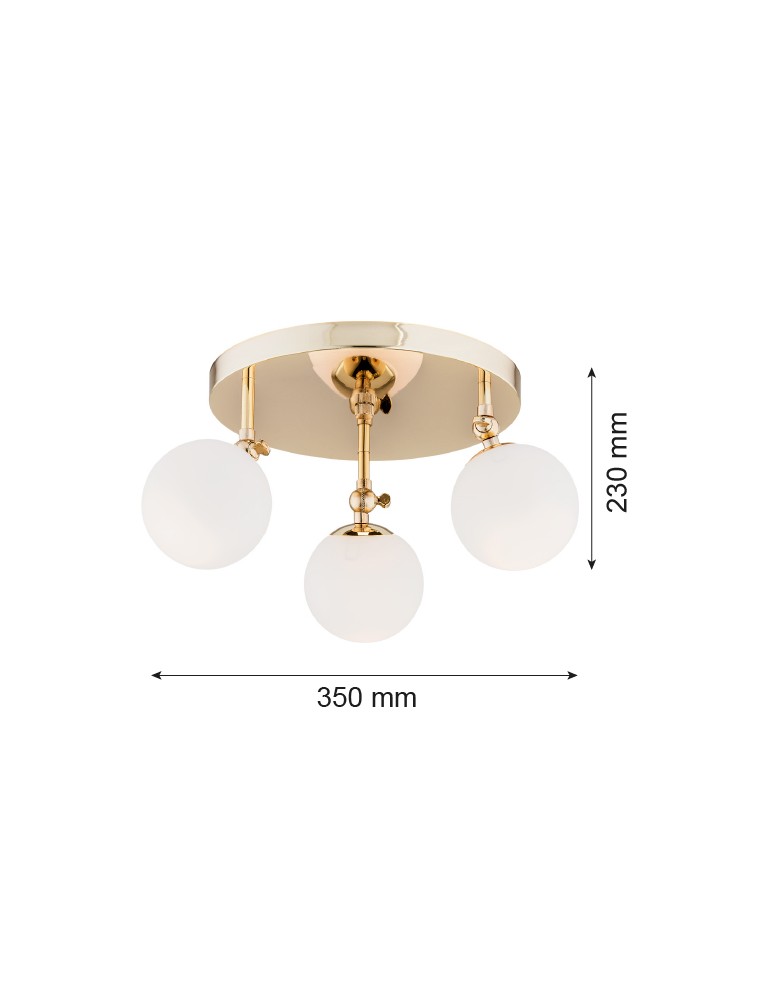 Argon LATINA plafon 3 pł. 3x7W (max) mosiądz IP44 opal mat 1435 Argon LATINA plafon 3 pł. 3x7W (max) mosiądz IP44 opal mat 1435