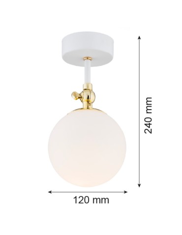 Argon LATINA kinkiet 1 pł. 1x7W (max) biały mat IP44 mosiądz 4002 - produkt 2