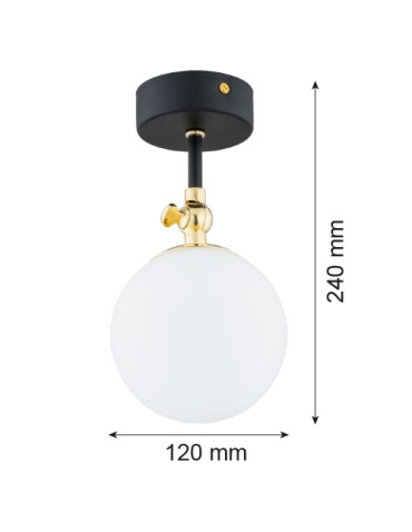Argon LATINA kinkiet 1 pł. 1x7W (max) czarny mat IP44 mosiądz 4003 - produkt 2