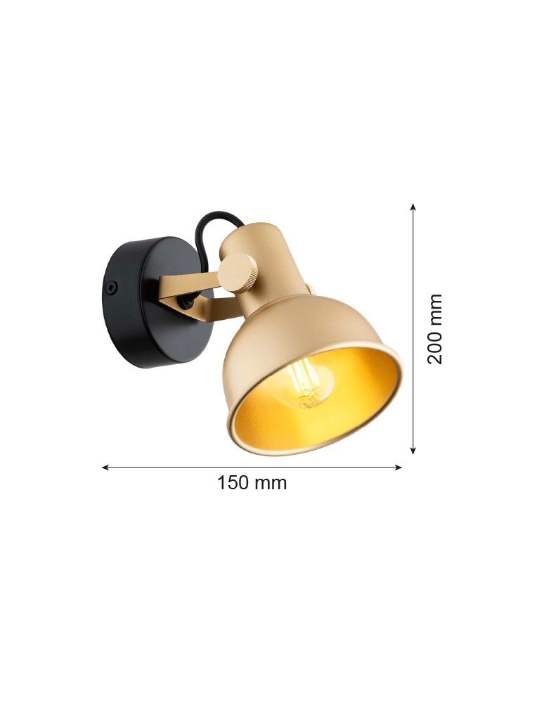 Argon LENORA kinkiet / plafon 1 pł. 1x7W (max) złoty czarny 8248 Argon LENORA kinkiet / plafon 1 pł. 1x7W (max) złoty czarny 8248