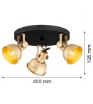 Argon LENORA plafon 3 pł. 3x7W (max) złoty czarny 6243 Argon LENORA plafon 3 pł. 3x7W (max) złoty czarny 6243