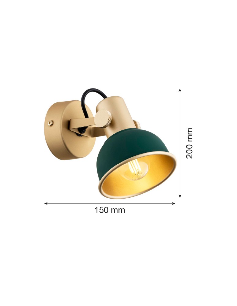 Argon LENORA kinkiet / plafon 1 pł. 1x7W (max) zielony złoty 8247 Argon LENORA kinkiet / plafon 1 pł. 1x7W (max) zielony złoty 8247