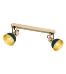 Lampy sufitowe reflektory - Argon LENORA plafon 2 pł. 2x7W (max) zielony złoty 7143 - product 1