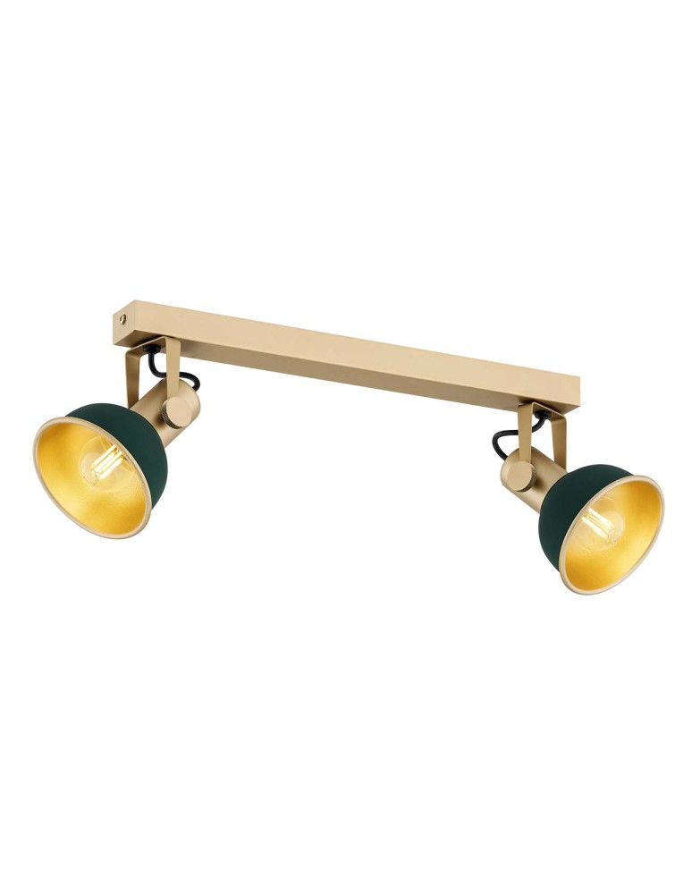 Argon LENORA plafon 2 pł. 2x7W (max) zielony złoty 7143