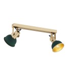 Lampy sufitowe reflektory - Argon LENORA plafon 2 pł. 2x7W (max) zielony złoty 7143 - product 3