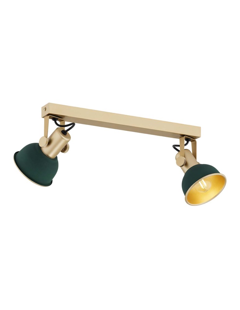 Argon LENORA plafon 2 pł. 2x7W (max) zielony złoty 7143
