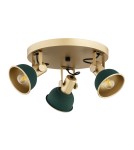 Lampy sufitowe reflektory - Argon LENORA plafon 3 pł. 3x7W (max) zielony złoty 6242 - product 2