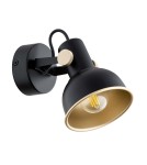 Kinkiety loftowe - industrialne - Argon LENORA kinkiet / plafon 1 pł. 1x7W (max) czarny złoty 8246 - product 2