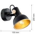 Kinkiety loftowe - industrialne - Argon LENORA kinkiet / plafon 1 pł. 1x7W (max) czarny złoty 8246 - product 5