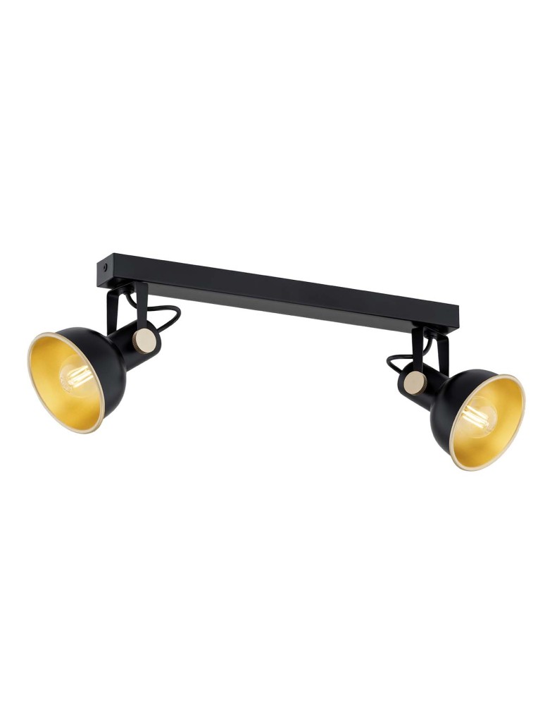 Argon LENORA plafon 2 pł. 2x7W (max) czarny złoty 7142 Argon LENORA plafon 2 pł. 2x7W (max) czarny złoty 7142