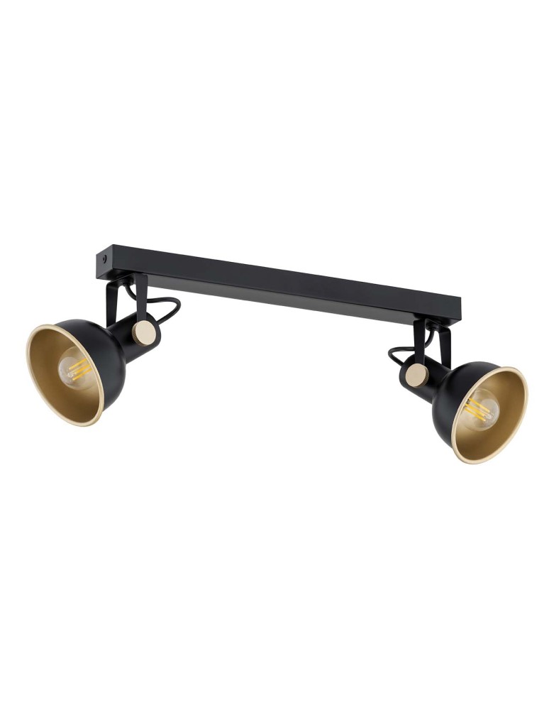 Argon LENORA plafon 2 pł. 2x7W (max) czarny złoty 7142 Argon LENORA plafon 2 pł. 2x7W (max) czarny złoty 7142