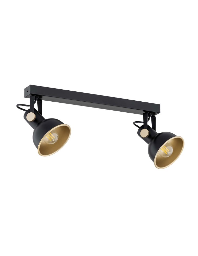Argon LENORA plafon 2 pł. 2x7W (max) czarny złoty 7142 Argon LENORA plafon 2 pł. 2x7W (max) czarny złoty 7142