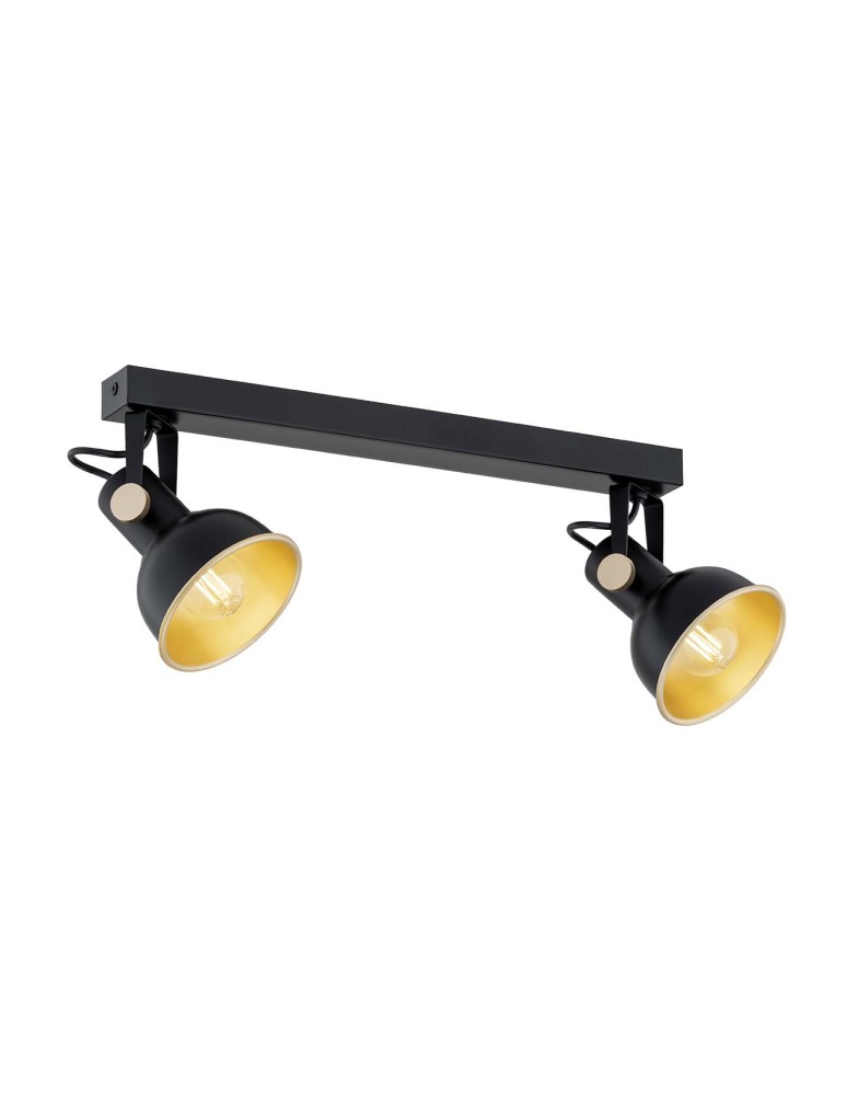 Argon LENORA plafon 2 pł. 2x7W (max) czarny złoty 7142 Argon LENORA plafon 2 pł. 2x7W (max) czarny złoty 7142