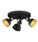Lampy sufitowe reflektory - Argon LENORA plafon 3 pł. 3x7W (max) czarny złoty 6241 - product 1