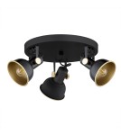 Lampy sufitowe reflektory - Argon LENORA plafon 3 pł. 3x7W (max) czarny złoty 6241 - product 2