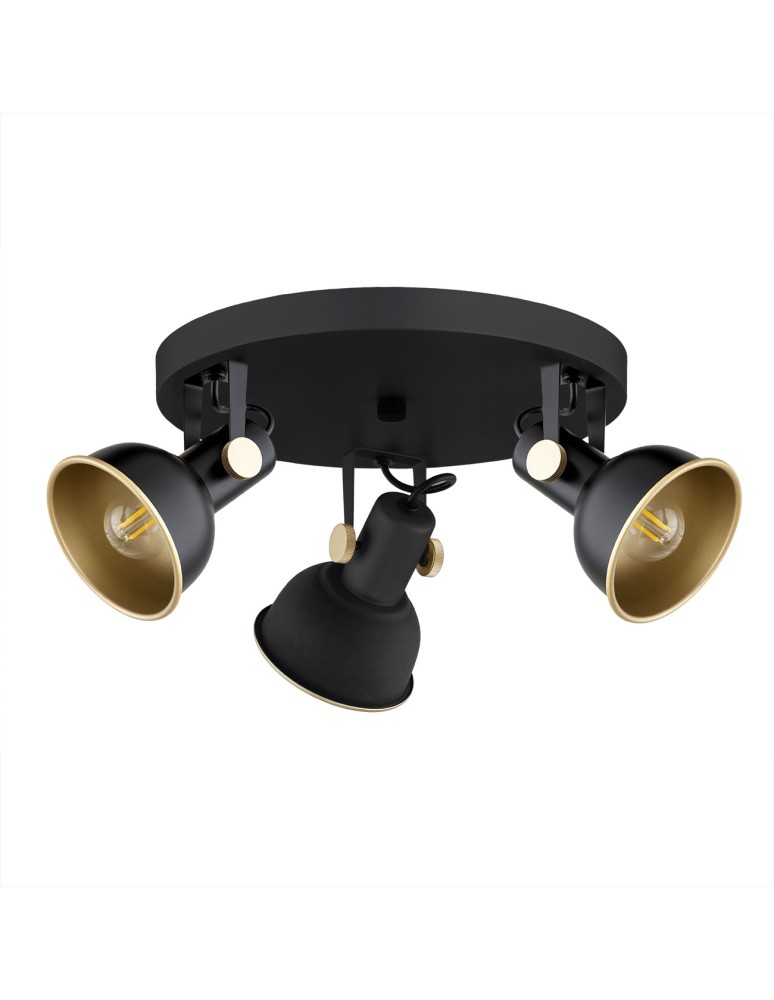 Lampy sufitowe reflektory - Argon LENORA plafon 3 pł. 3x7W (max) czarny złoty 6241 - product kolory-swiatla.pl 2