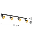 Argon LENORA plafon 4 pł. 4x7W (max) czarny złoty 1799 Argon LENORA plafon 4 pł. 4x7W (max) czarny złoty 1799
