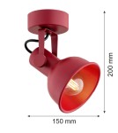 Argon LENORA kinkiet / plafon 1 pł. 1x7W (max) czerwony 8298 Argon LENORA kinkiet / plafon 1 pł. 1x7W (max) czerwony 8298