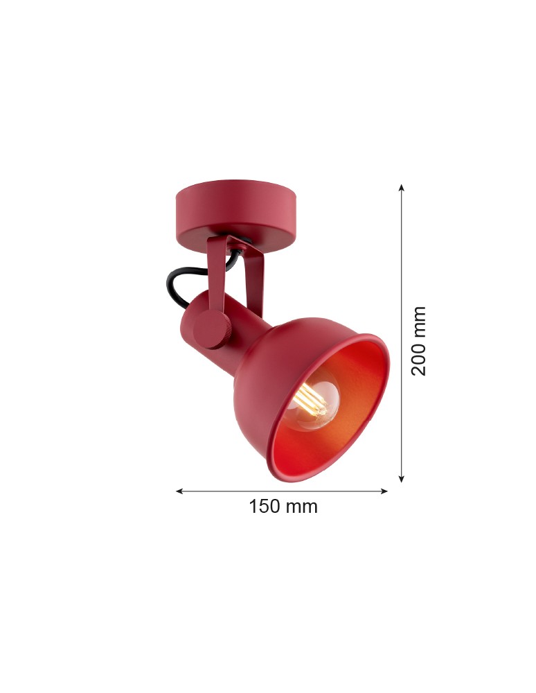 Argon LENORA kinkiet / plafon 1 pł. 1x7W (max) czerwony 8298 Argon LENORA kinkiet / plafon 1 pł. 1x7W (max) czerwony 8298