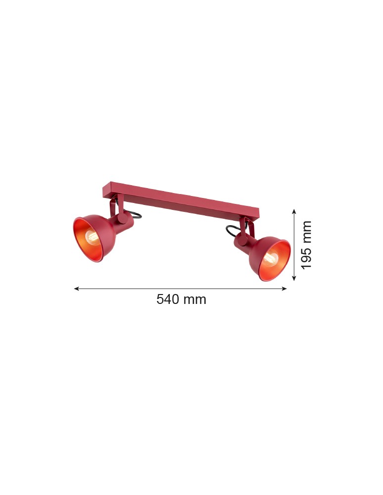 Argon LENORA plafon 2 pł. 2x7W (max) czerwony 7173 Argon LENORA plafon 2 pł. 2x7W (max) czerwony 7173
