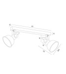 Argon LENORA plafon 2 pł. 2x7W (max) czerwony 7173 Argon LENORA plafon 2 pł. 2x7W (max) czerwony 7173