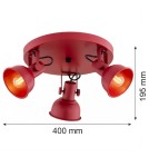 Argon LENORA plafon 3 pł. 3x7W (max) czerwony 6264 Argon LENORA plafon 3 pł. 3x7W (max) czerwony 6264