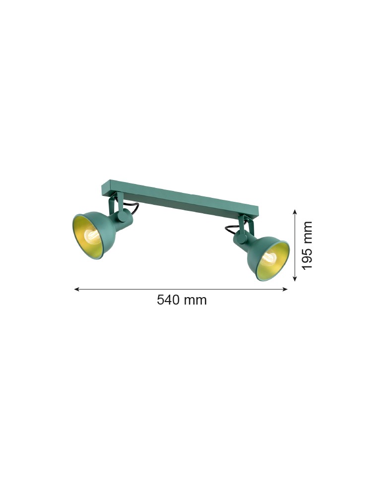 Argon LENORA plafon 2 pł. 2x7W (max) zielony 7174