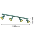 Argon LENORA plafon 4 pł. 4x7W (max) zielony 1819 Argon LENORA plafon 4 pł. 4x7W (max) zielony 1819