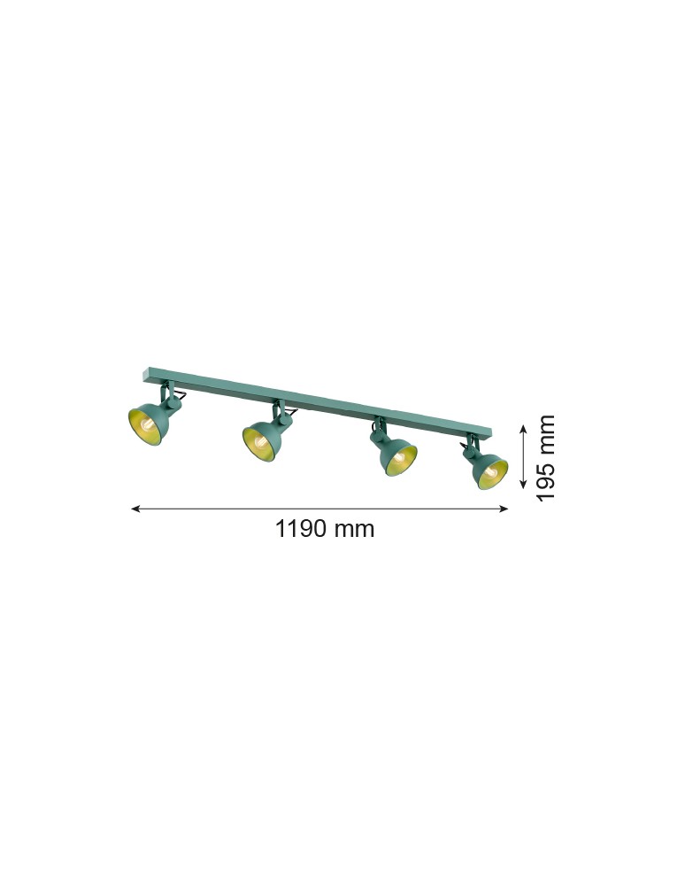Argon LENORA plafon 4 pł. 4x7W (max) zielony 1819 Argon LENORA plafon 4 pł. 4x7W (max) zielony 1819