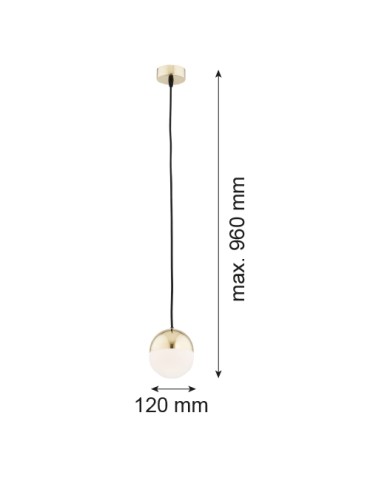 Argon LIVIA lampa wisząca 1 pł. mniejsza 1x7W (max) opal mat IP44 mosiądz 4031 - produkt 2