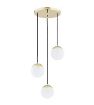 Lampy wiszące - Argon LIVIA lampa wisząca 3 pł. 3x7W (max) opal mat IP44 mosiądz 1416 - product 1