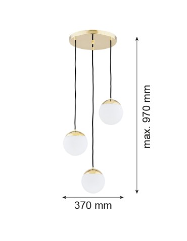 Argon LIVIA lampa wisząca 3 pł. 3x7W (max) opal mat IP44 mosiądz 1416 - produkt 2