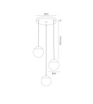 Lampy wiszące - Argon LIVIA lampa wisząca 3 pł. 3x7W (max) opal mat IP44 mosiądz 1416 - product 3