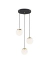 Argon LIVIA lampa wisząca 3 pł. 3x7W (max) opal mat IP44 czarny struktura 1417