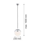 Argon LIVIA lampa wisząca 1 pł. większa 1x15W (max) opal mat IP44 chrom 4030 Argon LIVIA lampa wisząca 1 pł. większa 1x15W (max) opal mat IP44 chrom 4030