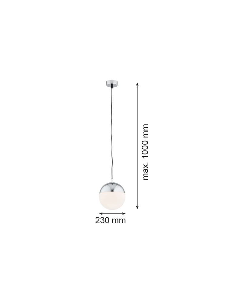 Argon LIVIA lampa wisząca 1 pł. większa 1x15W (max) opal mat IP44 chrom 4030 Argon LIVIA lampa wisząca 1 pł. większa 1x15W (max) opal mat IP44 chrom 4030