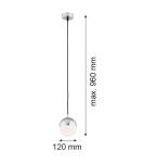 Lampy wiszące pojedyncze - Argon LIVIA lampa wisząca 1 pł. mniejsza 1x7W (max) opal mat IP44 chrom 4032 - product 2