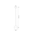 Lampy wiszące pojedyncze - Argon LIVIA lampa wisząca 1 pł. mniejsza 1x7W (max) opal mat IP44 chrom 4032 - product 3