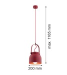 Argon LOGAN lampa wisząca 1 pł. 1x15W (max) czerwony 8282 Argon LOGAN lampa wisząca 1 pł. 1x15W (max) czerwony 8282