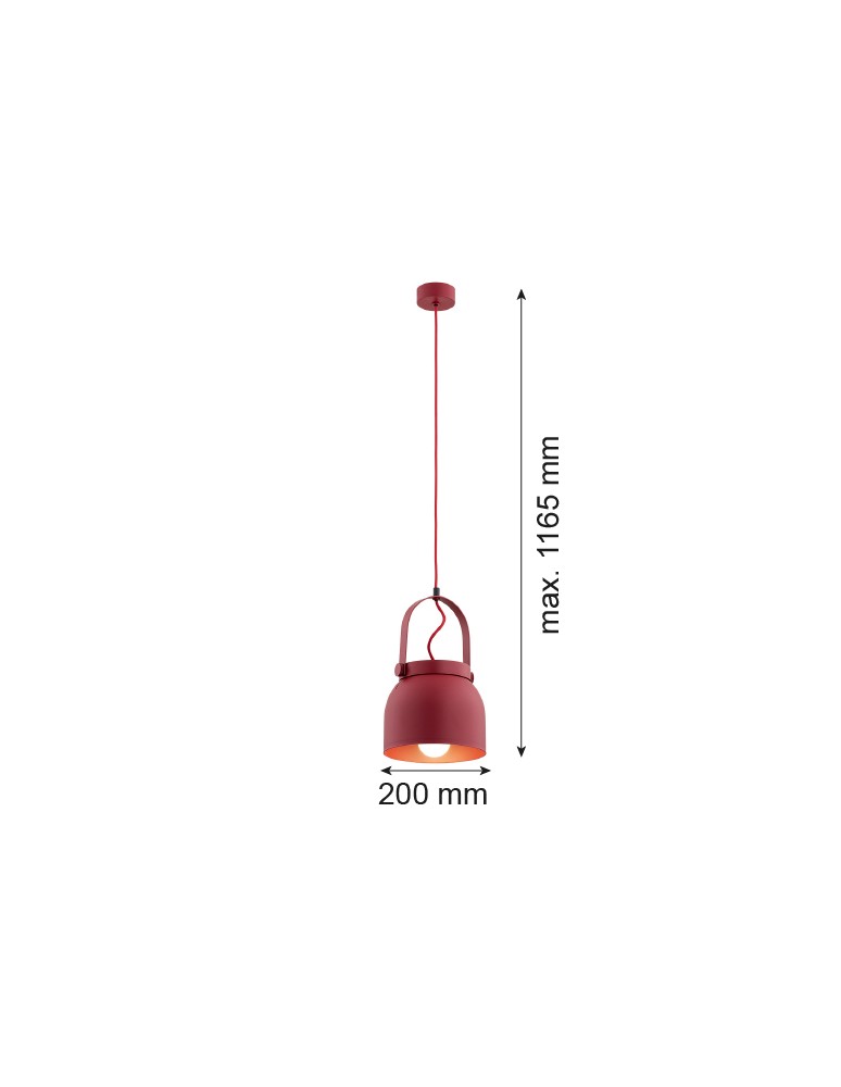 Argon LOGAN lampa wisząca 1 pł. 1x15W (max) czerwony 8282 Argon LOGAN lampa wisząca 1 pł. 1x15W (max) czerwony 8282