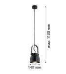 Argon LOGAN lampa wisząca 1 pł., mniejsza 1x15W (max) czarny 8291 Argon LOGAN lampa wisząca 1 pł., mniejsza 1x15W (max) czarny 8291