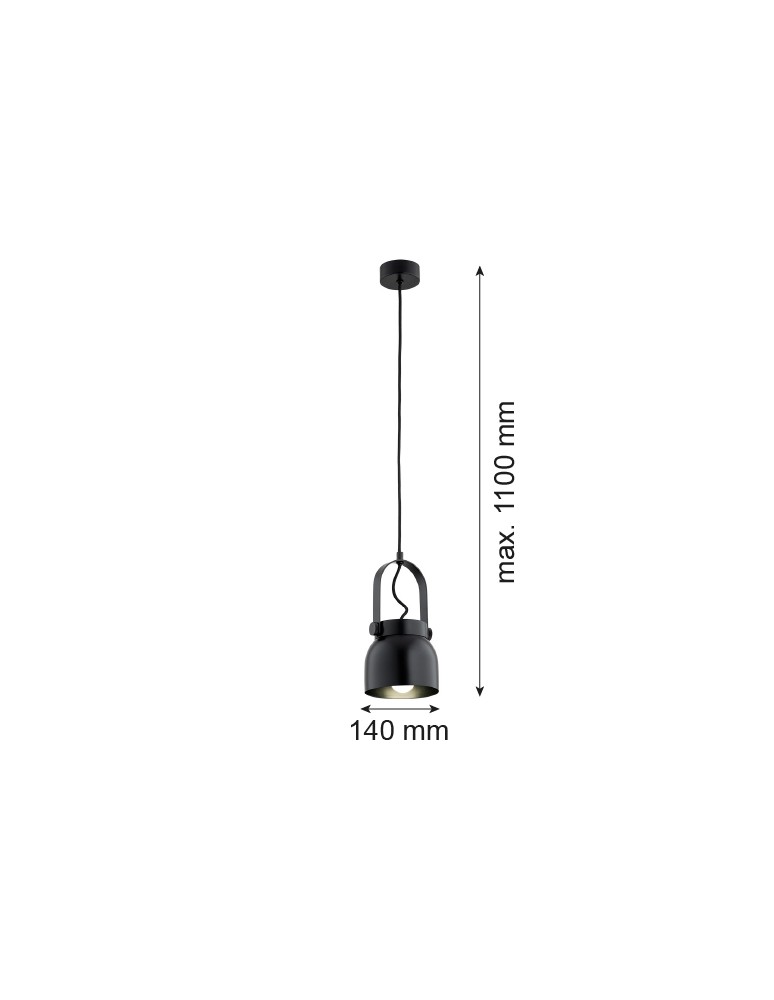 Argon LOGAN lampa wisząca 1 pł., mniejsza 1x15W (max) czarny 8291 Argon LOGAN lampa wisząca 1 pł., mniejsza 1x15W (max) czarny 8291