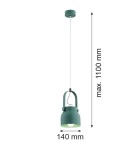 Argon LOGAN lampa wisząca 1 pł., mniejsza 1x15W (max) zielony 8293 Argon LOGAN lampa wisząca 1 pł., mniejsza 1x15W (max) zielony 8293