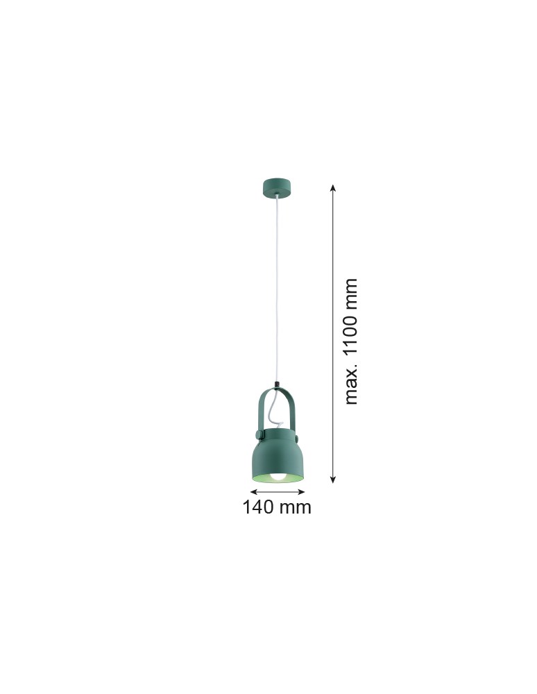Argon LOGAN lampa wisząca 1 pł., mniejsza 1x15W (max) zielony 8293 Argon LOGAN lampa wisząca 1 pł., mniejsza 1x15W (max) zielony 8293