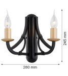 Argon LORENZO kinkiet 2 pł. 2x7W (max) czarny złoty 7181 Argon LORENZO kinkiet 2 pł. 2x7W (max) czarny złoty 7181