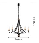 Argon LORENZO żyrandol 5 pł. 5x7W (max) czarny złoty 2171 Argon LORENZO żyrandol 5 pł. 5x7W (max) czarny złoty 2171