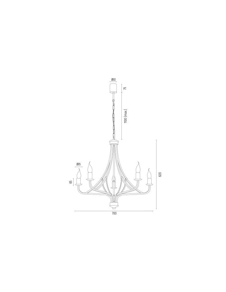 Argon LORENZO żyrandol 5 pł. 5x7W (max) czarny złoty 2171 Argon LORENZO żyrandol 5 pł. 5x7W (max) czarny złoty 2171